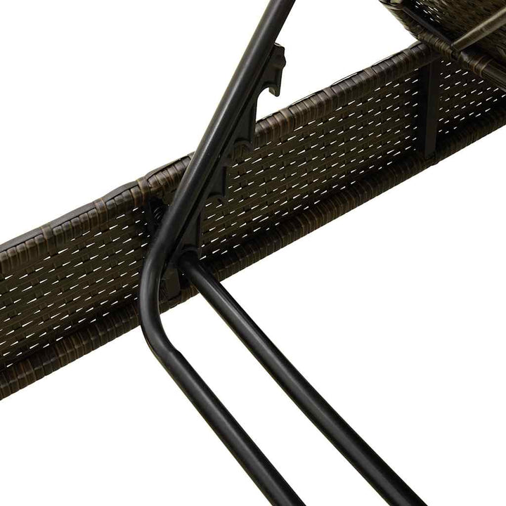 liggestol med hynder 55x200x25,5 cm polyrattan brun