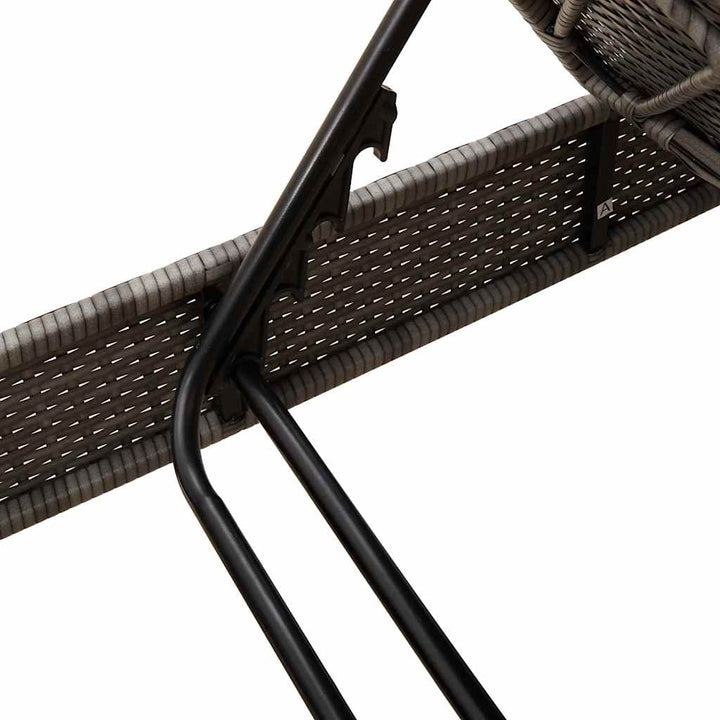 liggestol med hynder 55x200x25,5 cm polyrattan grå