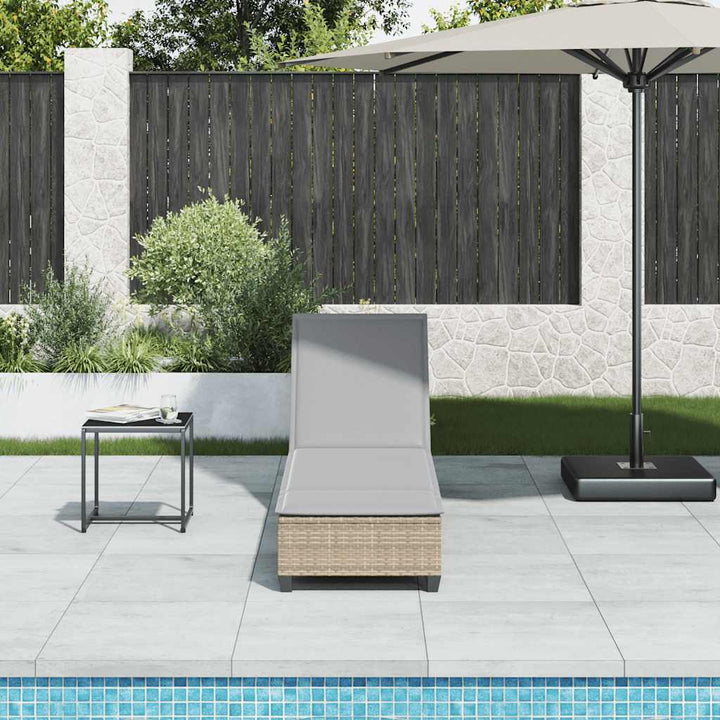 liggestol med hynder 55x200x25,5 cm polyrattan beige