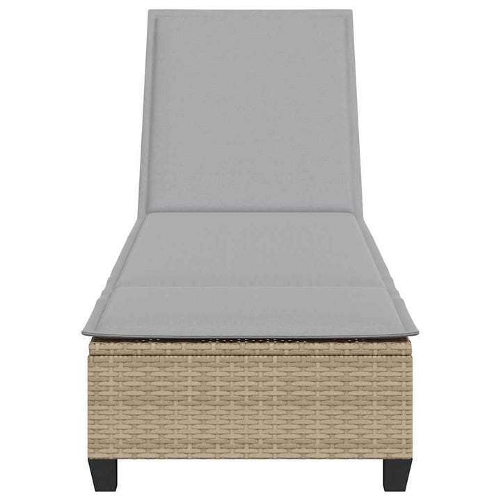 liggestol med hynder 55x200x25,5 cm polyrattan beige