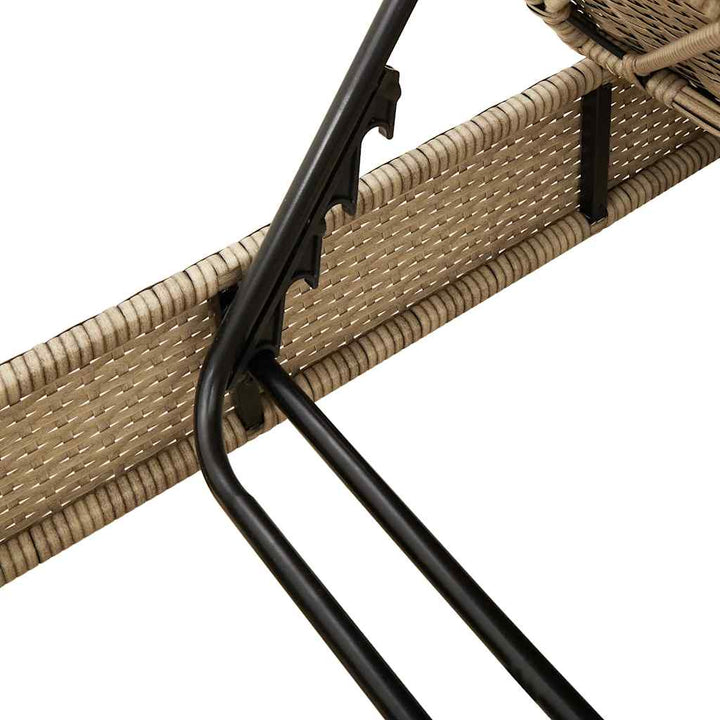 liggestol med hynder 55x200x25,5 cm polyrattan beige