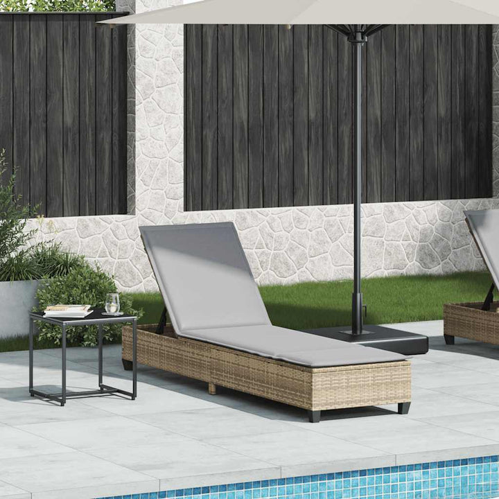 liggestol med hynder 55x200x25,5 cm polyrattan beige