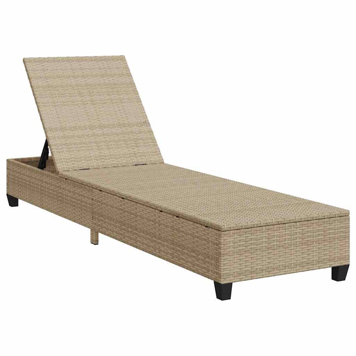 liggestol med hynder 55x200x25,5 cm polyrattan beige