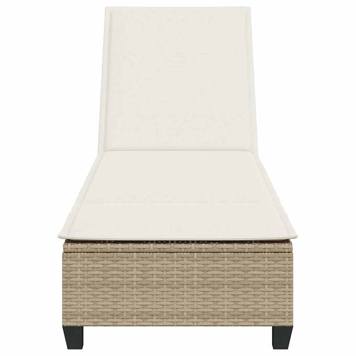 liggestol med hynder 55x200x25,5 cm polyrattan beige