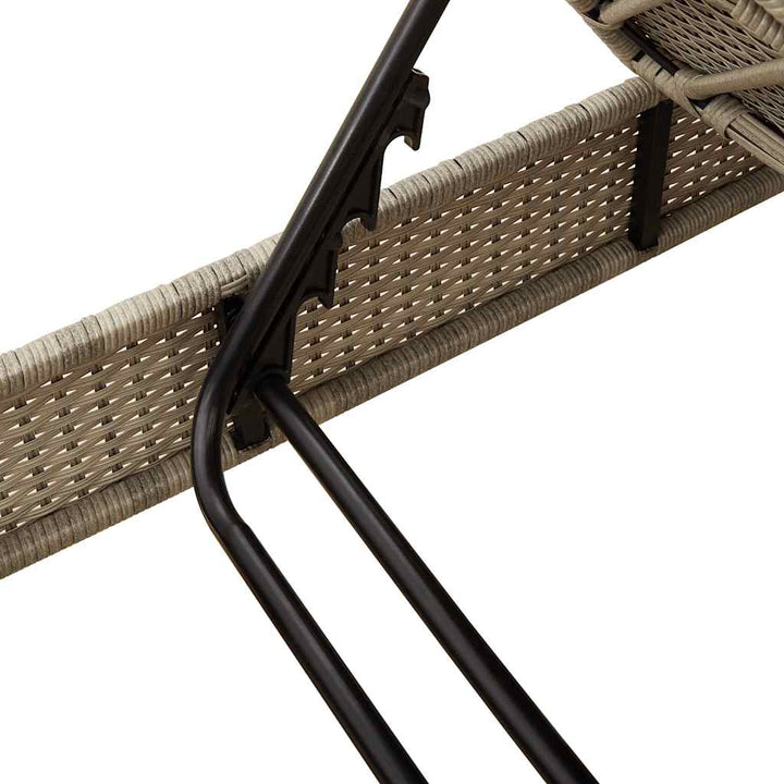 liggestol med hynder 55x200x25,5 cm polyrattan lysegrå