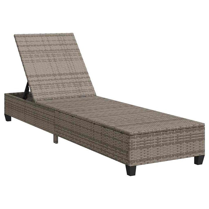 liggestol med hynder 55x200x25,5 cm polyrattan grå