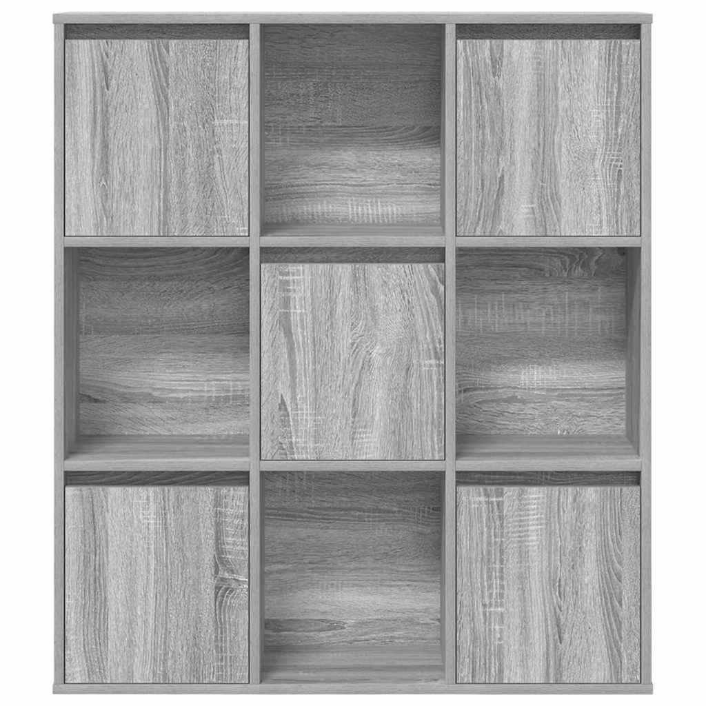 bogreol 89x24x101,5 cm konstrueret træ grå sonoma-eg