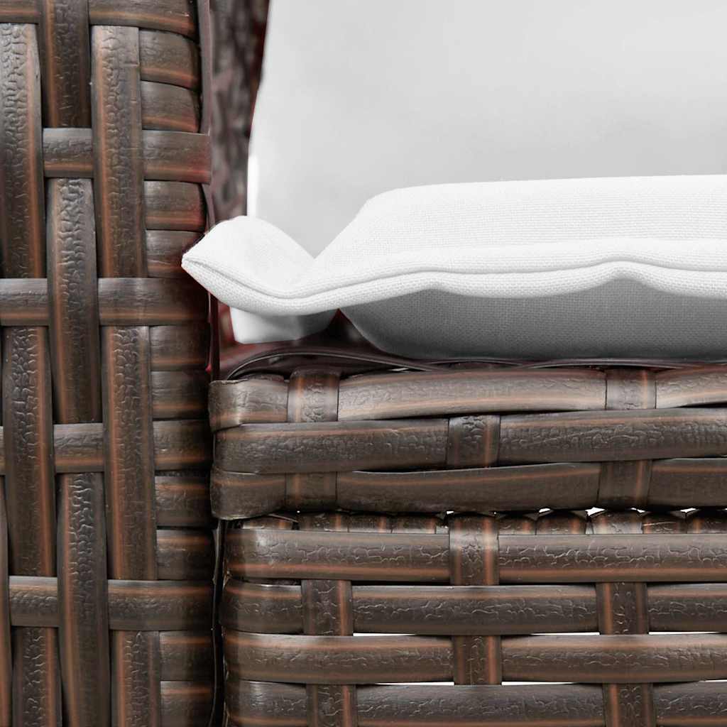 udendørs gyngestol med hynder polyrattan brun