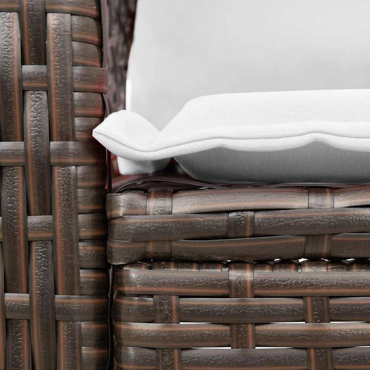 udendørs gyngestol med hynder polyrattan brun