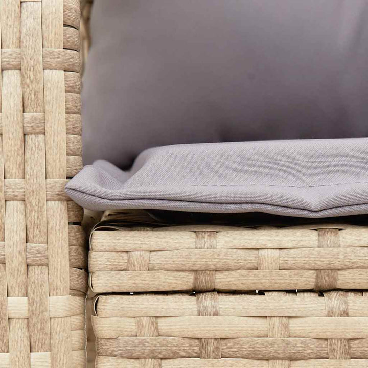 udendørs gyngestol med hynder polyrattan beige