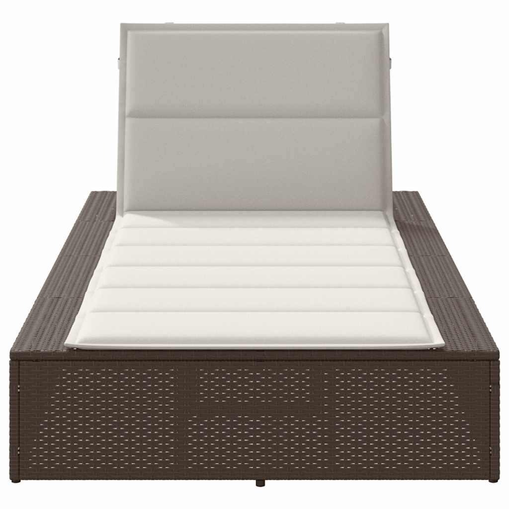 solseng med flydende hynde polyrattan brun