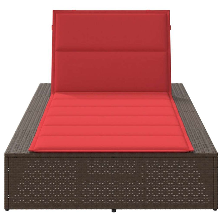 solseng med flydende hynde polyrattan brun