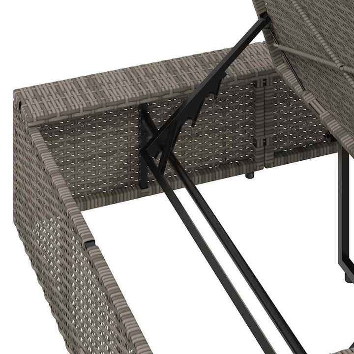 solseng med flydende hynde polyrattan grå