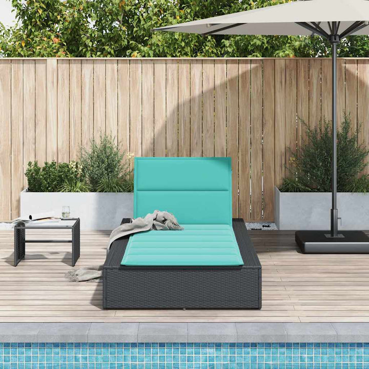 solseng med flydende hynde polyrattan sort
