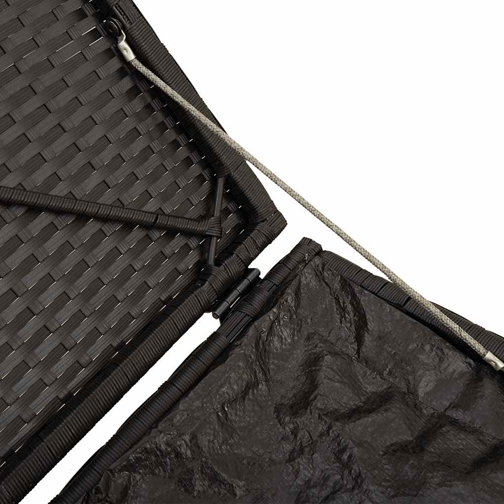 havestole med hynder 2 stk. 40x40x43 cm polyrattan sort