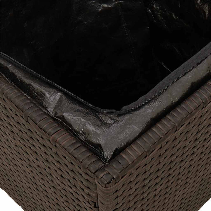 havestole med hynder 2 stk. 40x40x43 cm polyrattan brun