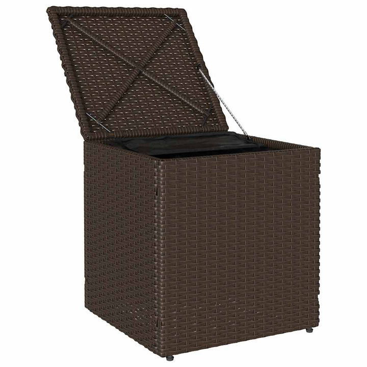 havestole med hynder 2 stk. 40x40x43 cm polyrattan brun