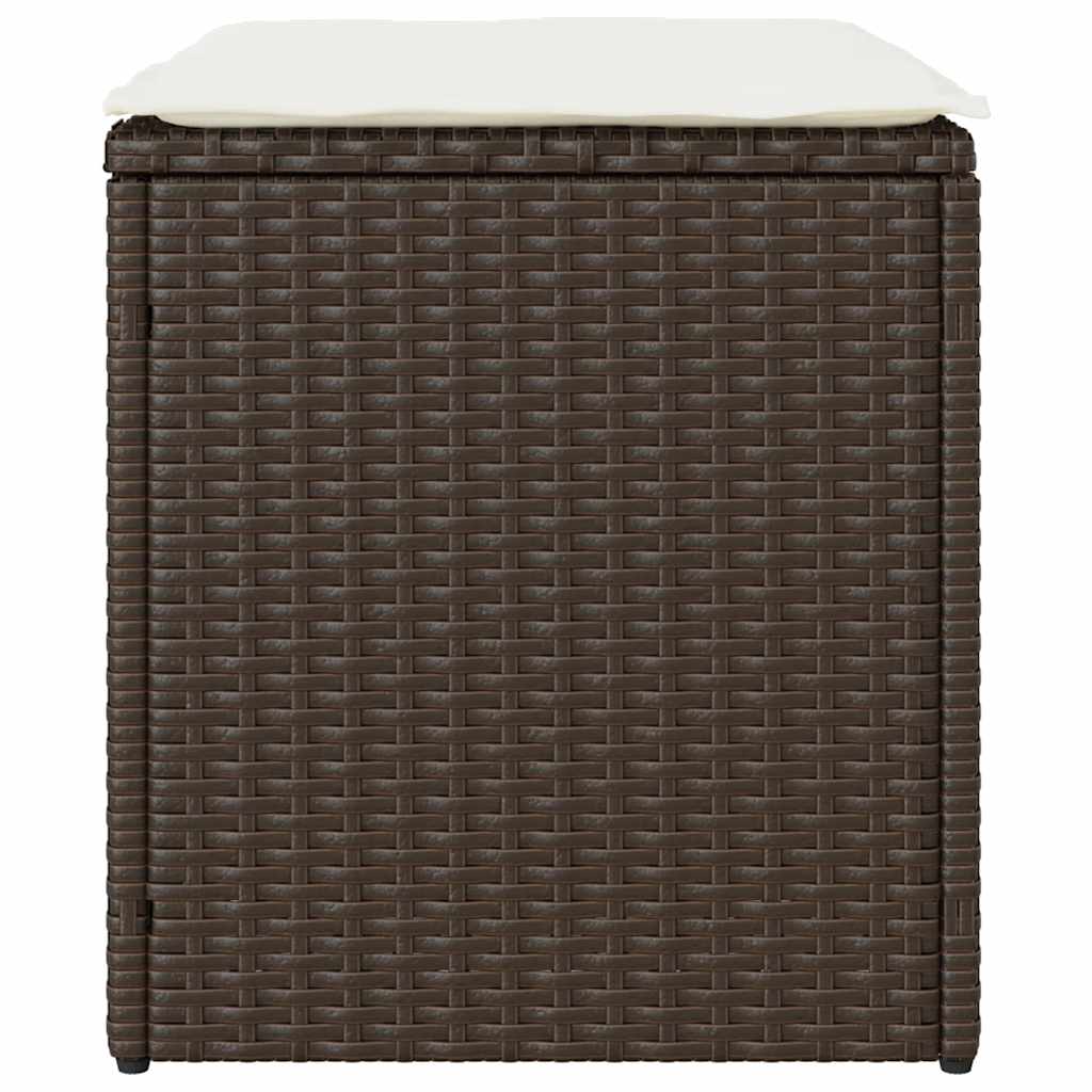 havestole med hynder 2 stk. 40x40x43 cm polyrattan brun