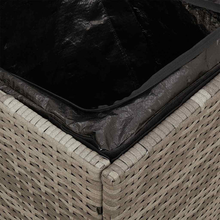 havestole med hynder 2 stk. 40x40x43 cm polyrattan grå