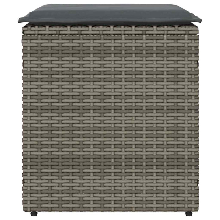havestole med hynder 2 stk. 40x40x43 cm polyrattan grå