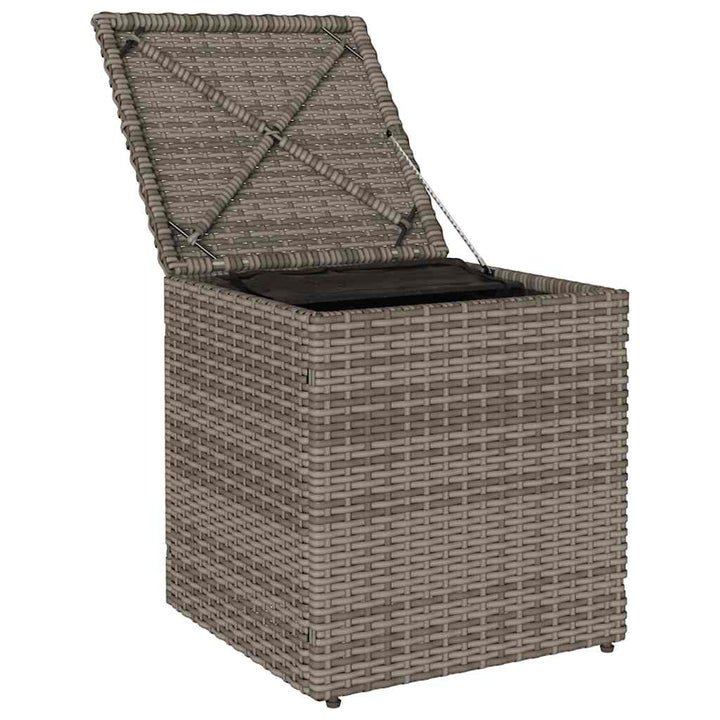 havestole med hynder 2 stk. 40x40x43 cm polyrattan grå