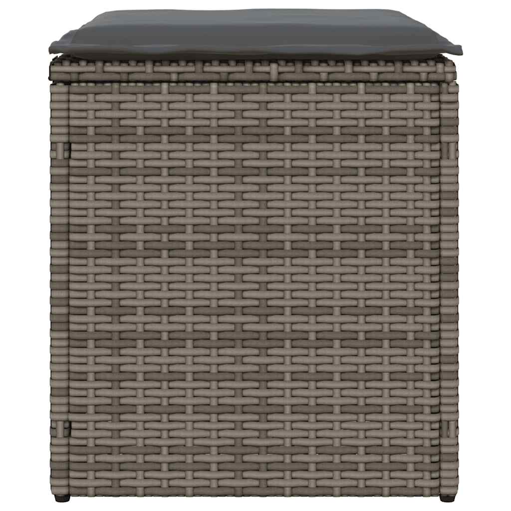 havestole med hynder 2 stk. 40x40x43 cm polyrattan grå