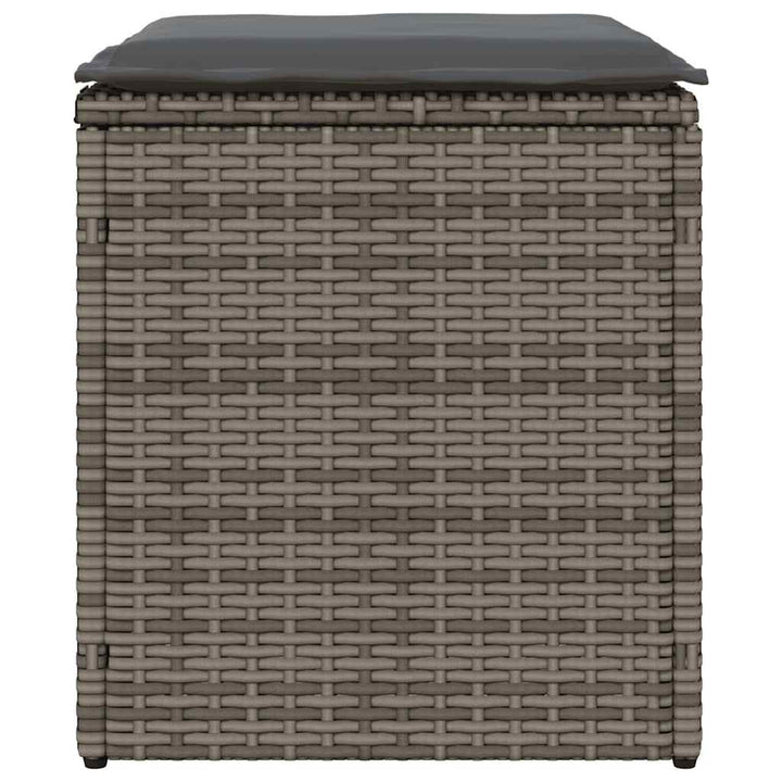 havestole med hynder 2 stk. 40x40x43 cm polyrattan grå