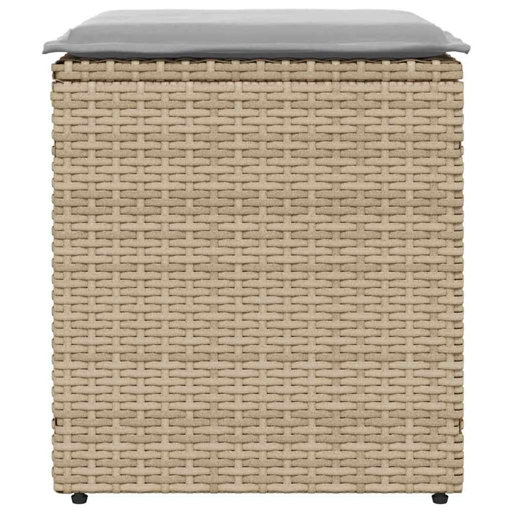 havestole med hynder 2 stk. 40x40x43 cm polyrattan beige