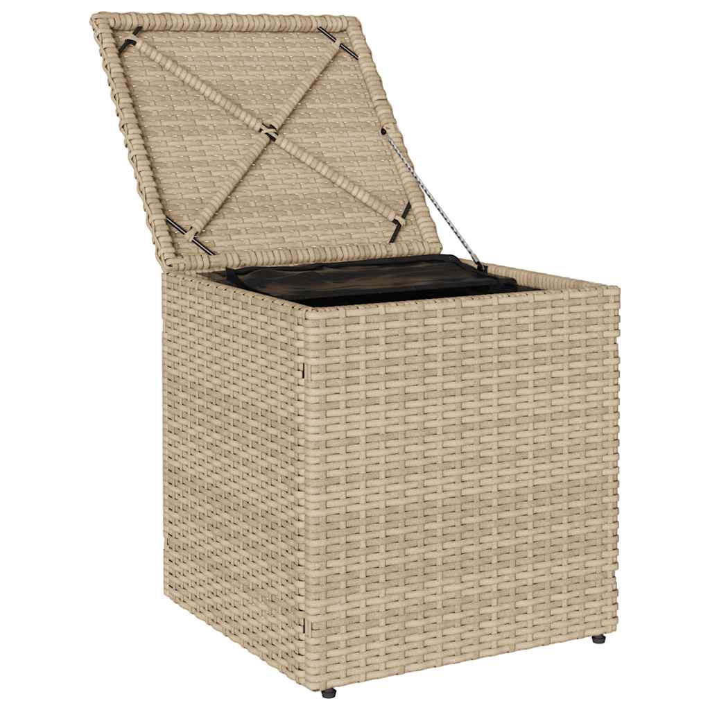 havestole med hynder 2 stk. 40x40x43 cm polyrattan beige
