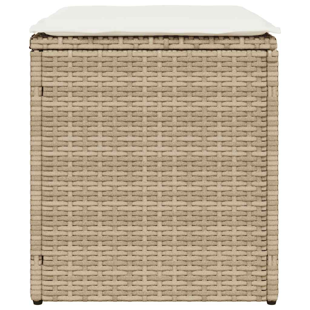 havestole med hynder 2 stk. 40x40x43 cm polyrattan beige