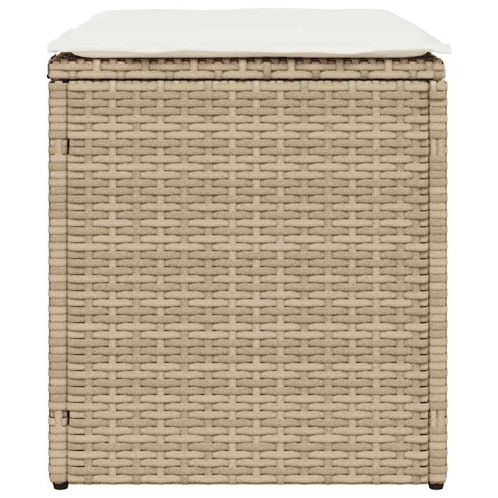 havestole med hynder 2 stk. 40x40x43 cm polyrattan beige