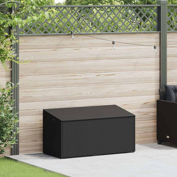 opbevaringskasse til haven sort 110x50x58 cm polyrattan