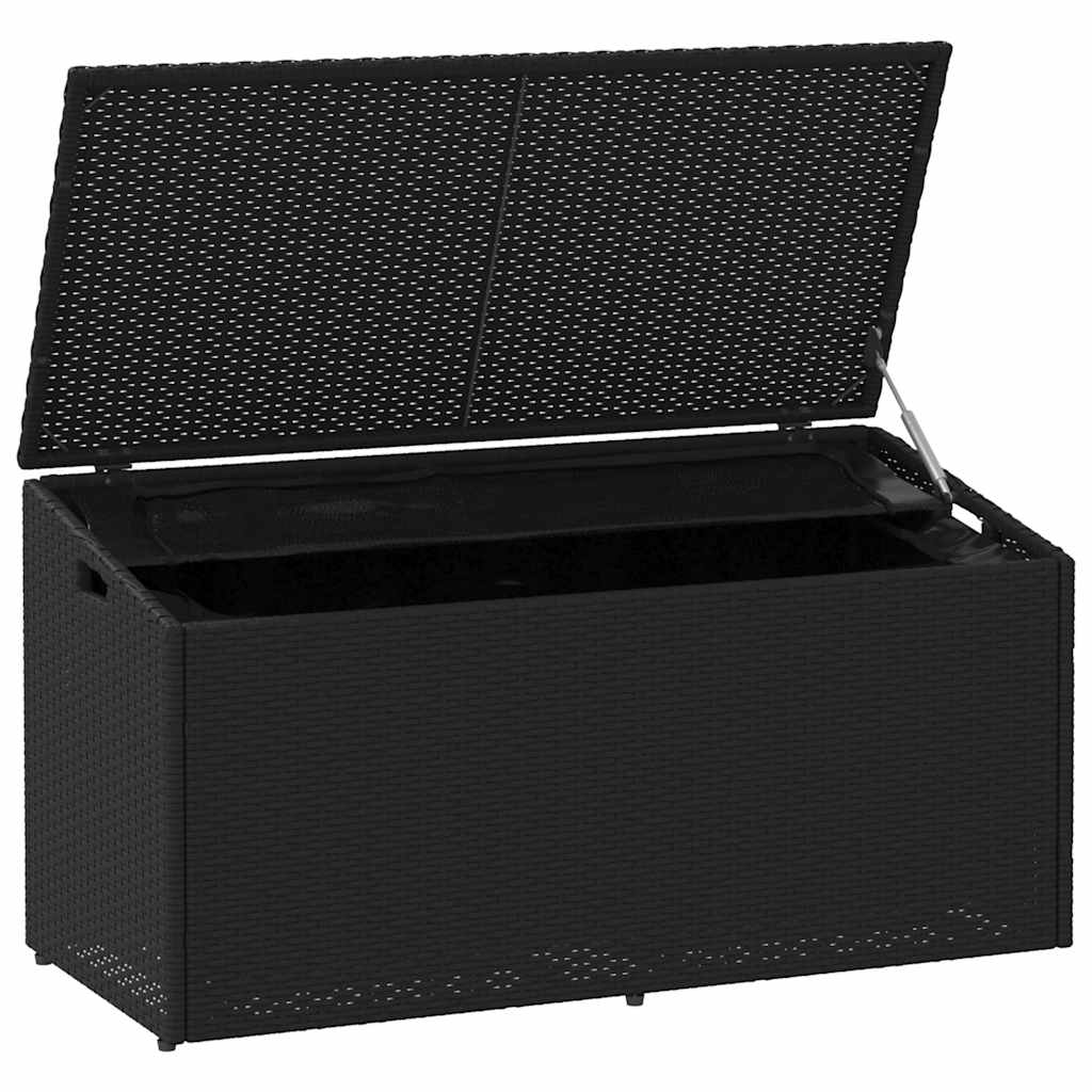 opbevaringskasse til haven sort 110x50x58 cm polyrattan