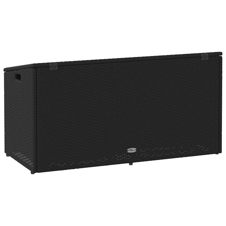 opbevaringskasse til haven sort 110x50x58 cm polyrattan