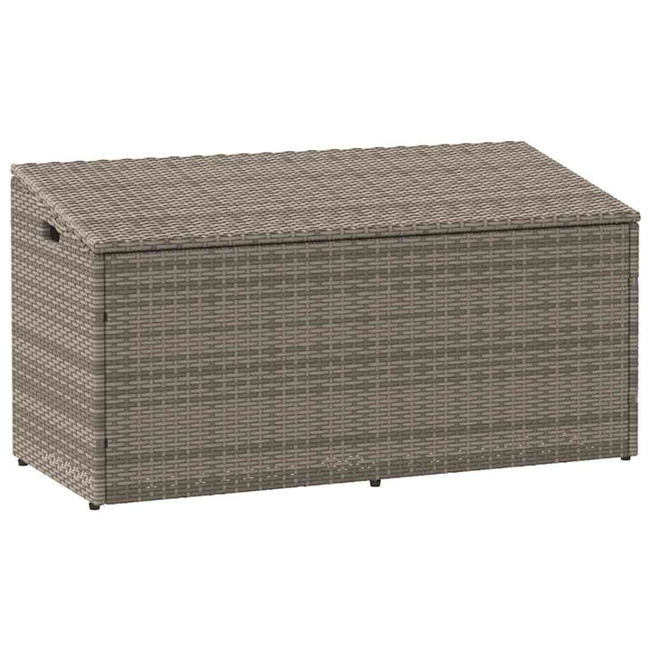 opbevaringskasse til haven grå 110x50x58 cm polyrattan