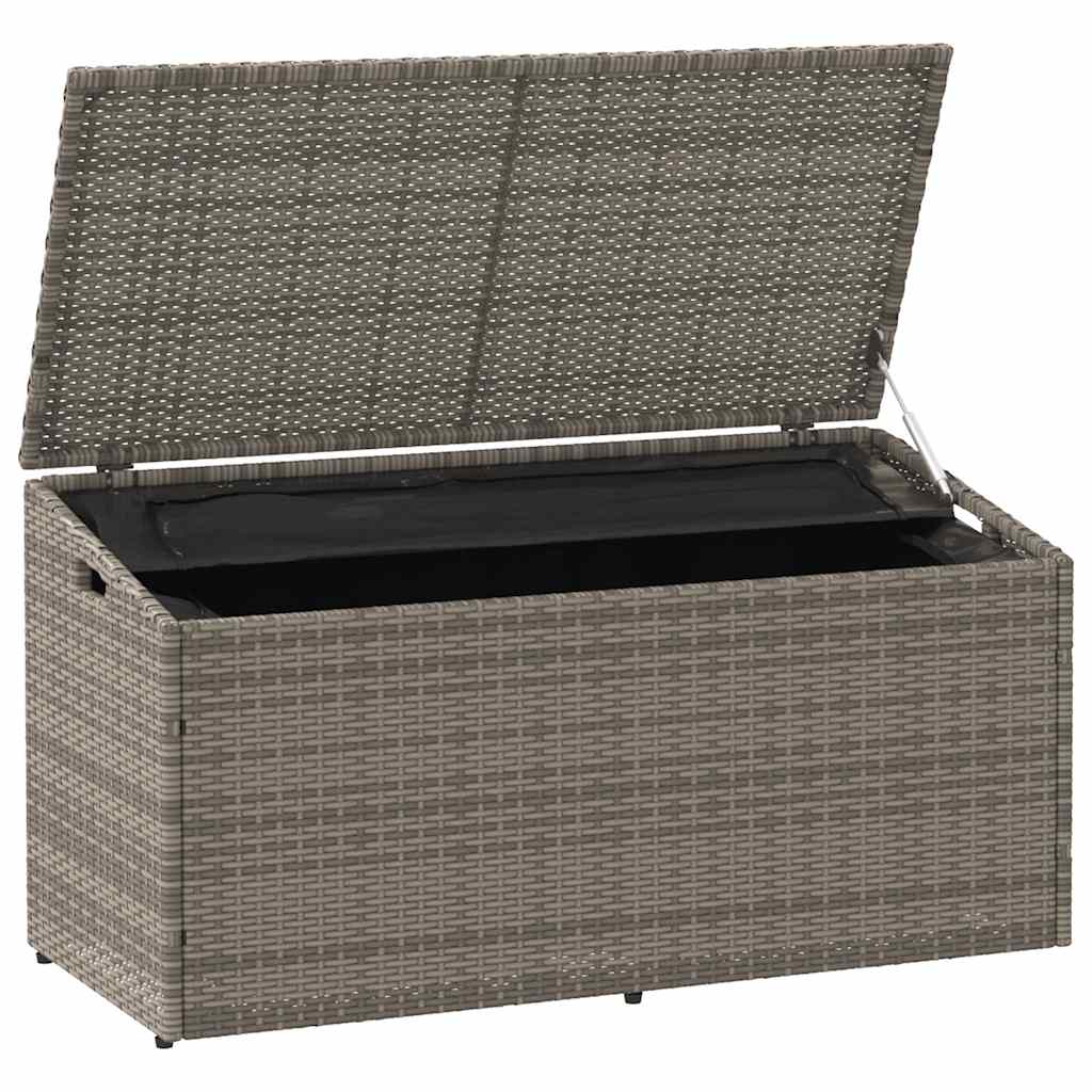 opbevaringskasse til haven grå 110x50x58 cm polyrattan
