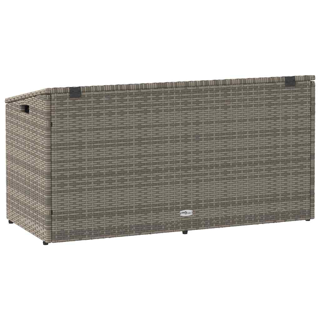 opbevaringskasse til haven grå 110x50x58 cm polyrattan