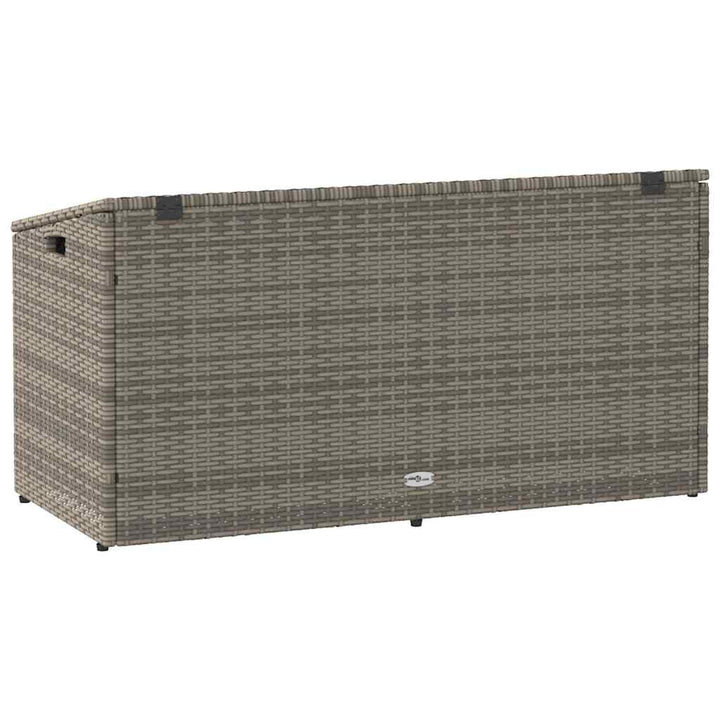 opbevaringskasse til haven grå 110x50x58 cm polyrattan