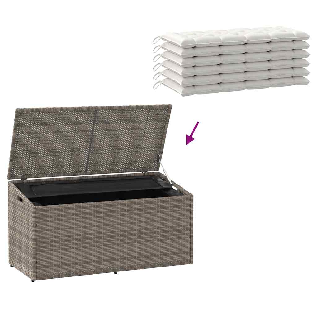 opbevaringskasse til haven grå 110x50x58 cm polyrattan