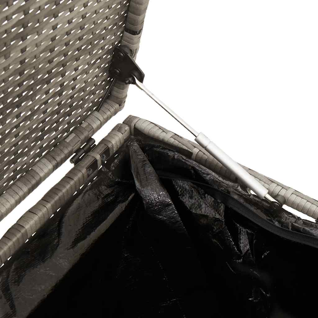 opbevaringskasse til haven grå 110x50x58 cm polyrattan