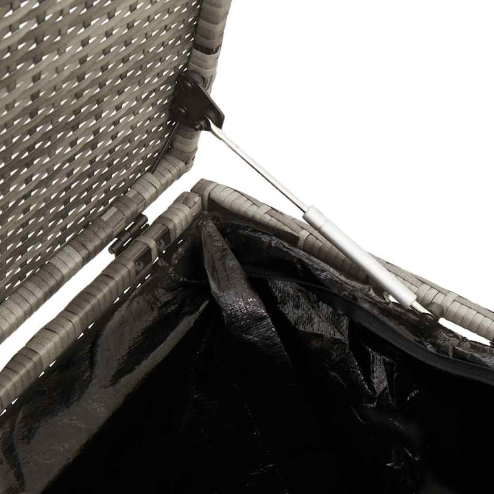opbevaringskasse til haven grå 110x50x58 cm polyrattan