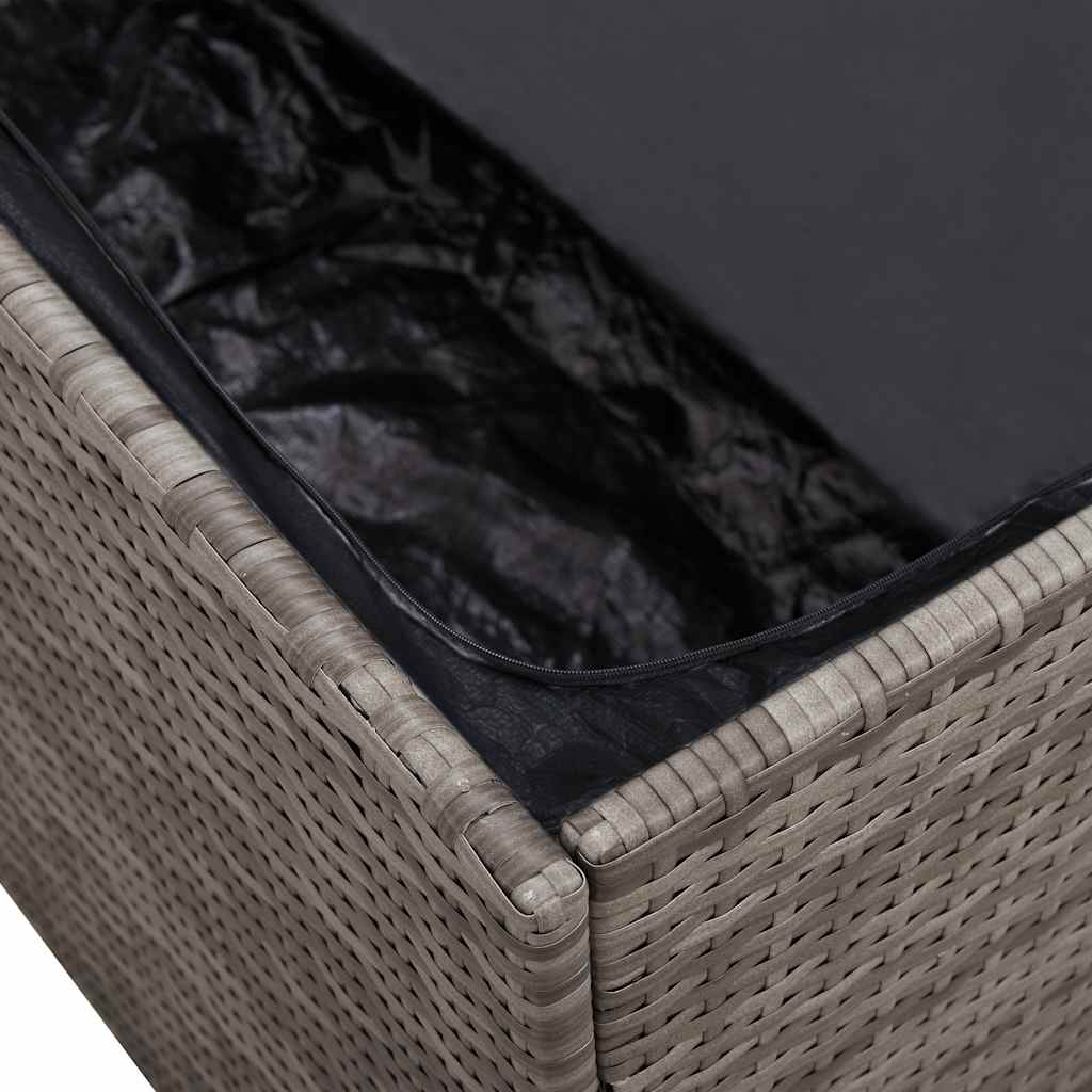 opbevaringskasse til haven grå 110x50x58 cm polyrattan