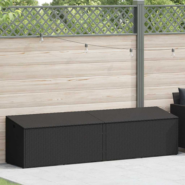 opbevaringsboks til haven 220x50x58 cm polyrattan sort