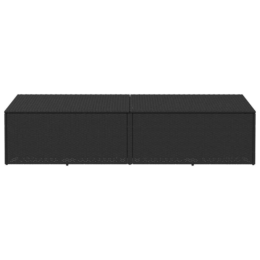 opbevaringsboks til haven 220x50x58 cm polyrattan sort