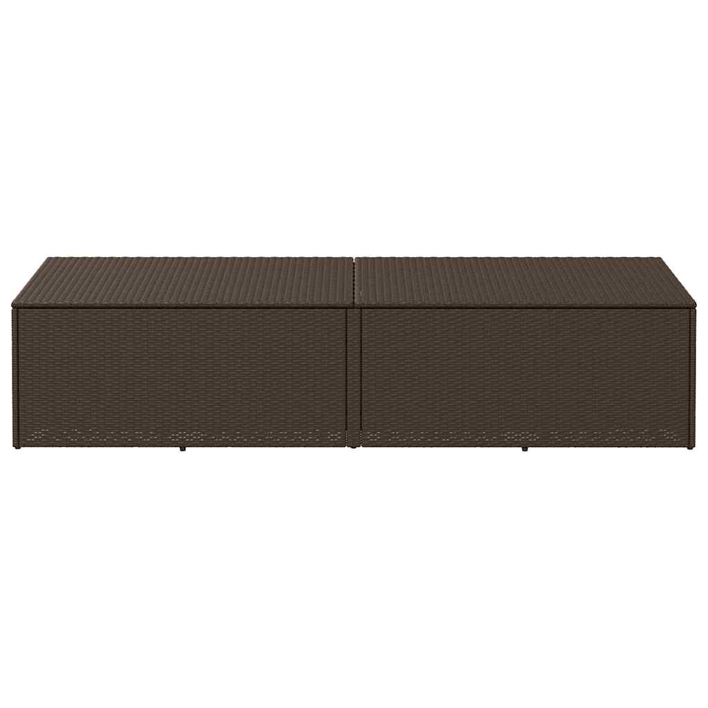 opbevaringsboks til haven 220x50x58 cm polyrattan brun