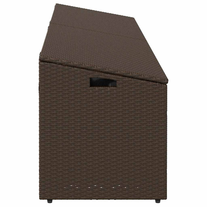opbevaringsboks til haven 220x50x58 cm polyrattan brun