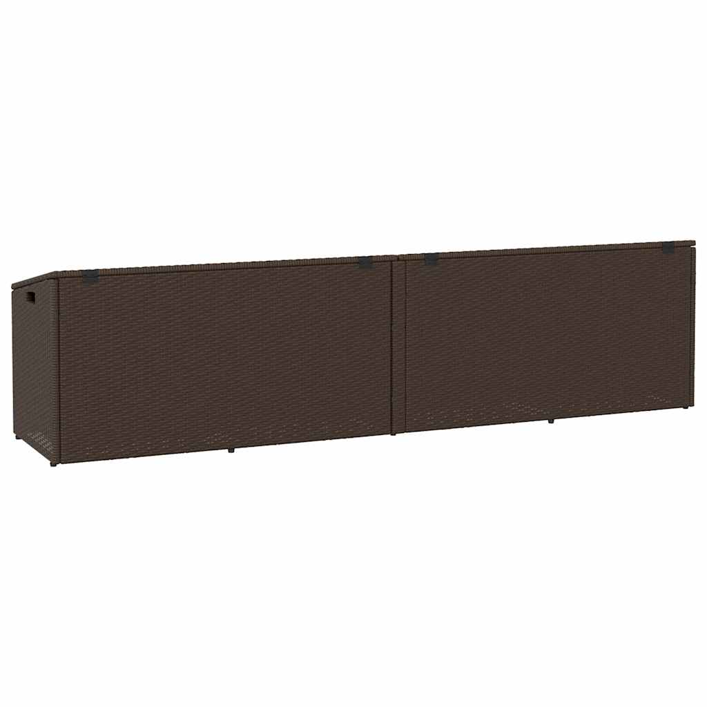 opbevaringsboks til haven 220x50x58 cm polyrattan brun
