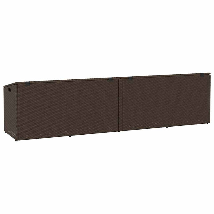 opbevaringsboks til haven 220x50x58 cm polyrattan brun