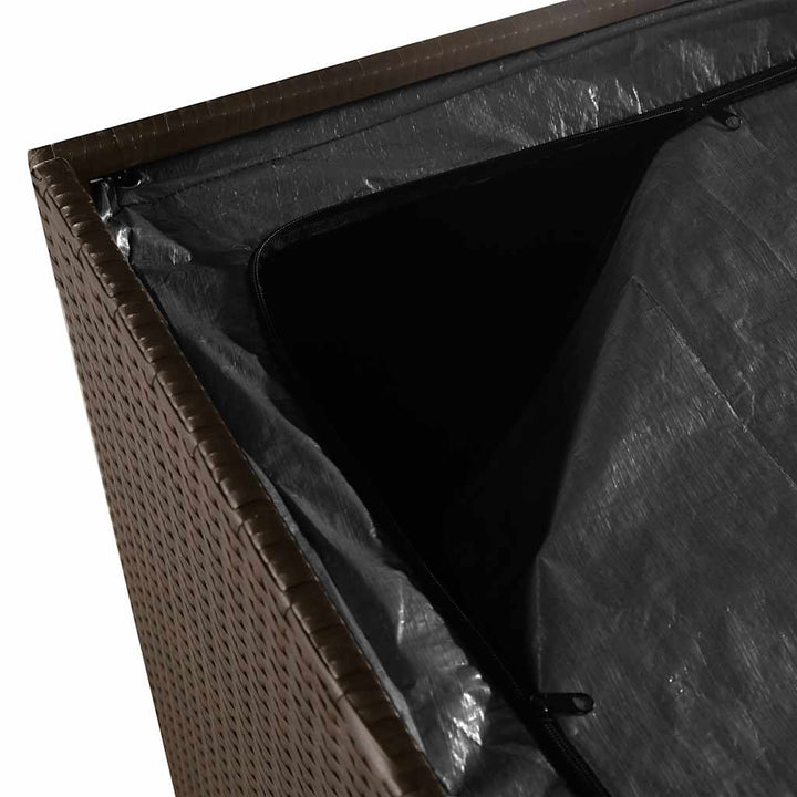 opbevaringsboks til haven 220x50x58 cm polyrattan brun