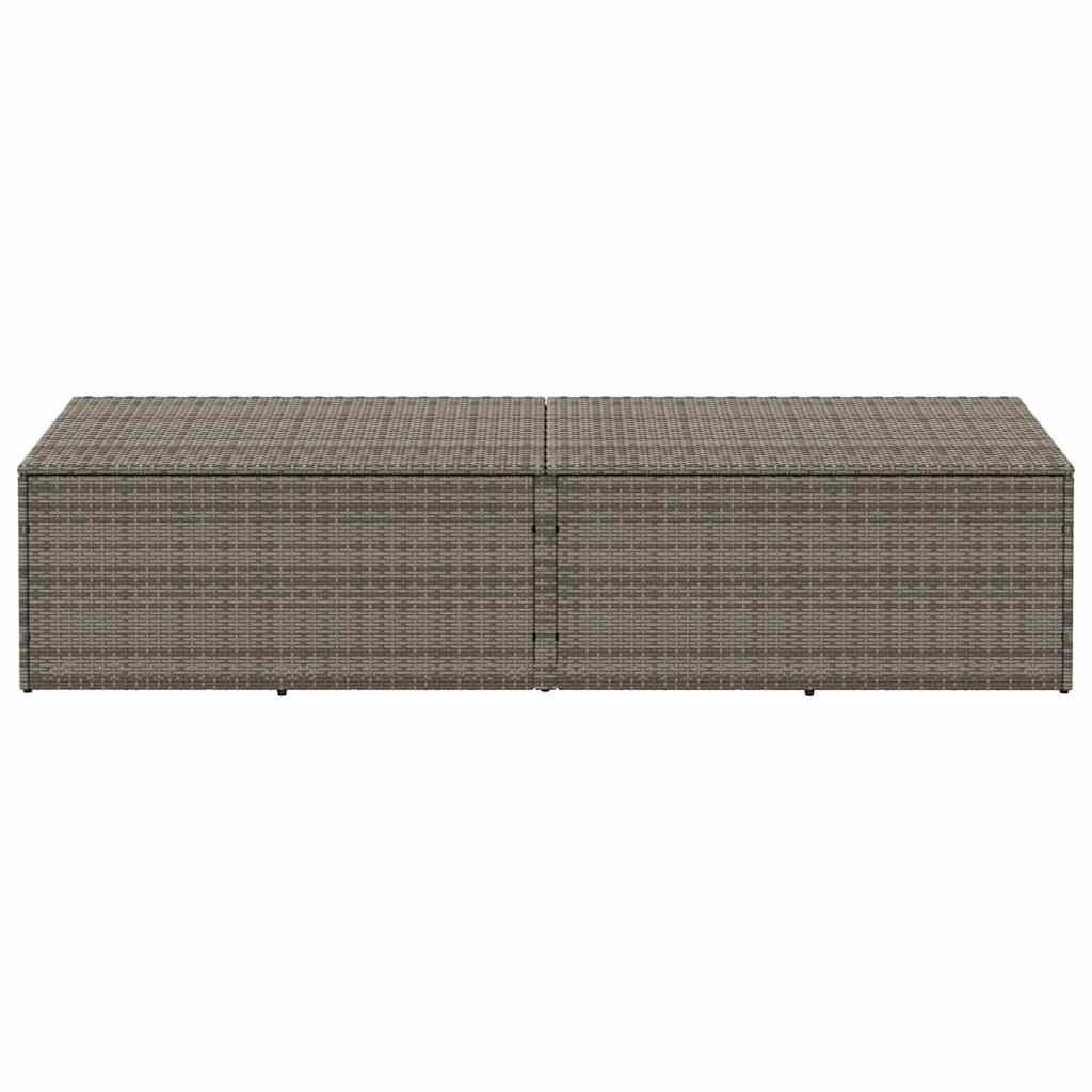 opbevaringskasse til haven 220x50x58 cm polyrattan grå